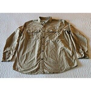 Magellan Fish Gear Men's Sz L Tan Long Sleeve Vented Mag Wick Shirt